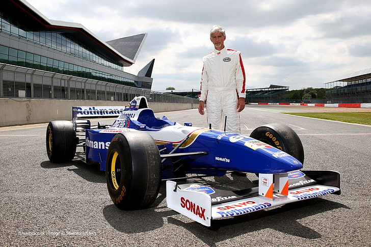Damon Hill, race cars, Williams F1, Silverstone, sport, competition, HD wallpaper