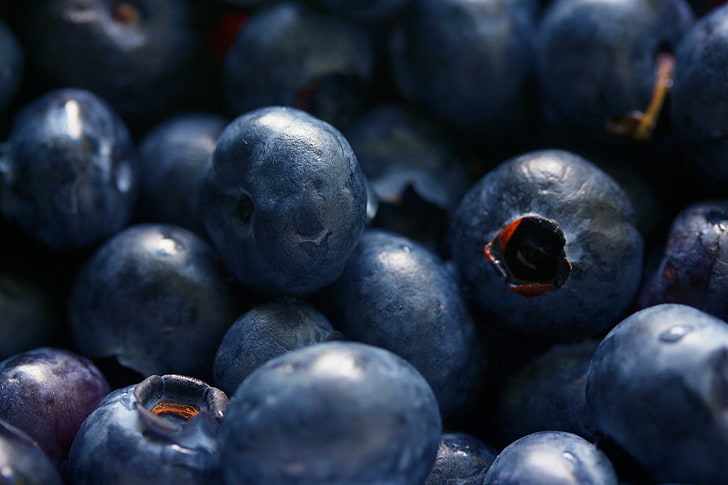 blueberries, close-up, blueberry, fruit, food, ripe, freshness, HD wallpaper