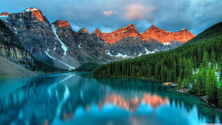 valley, Moraine Lake, North, green, Glacial Lake, Canada, Tourism, HD wallpaper