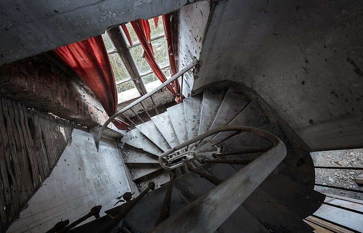 stairs, building, ruins, architecture, built structure, abandoned