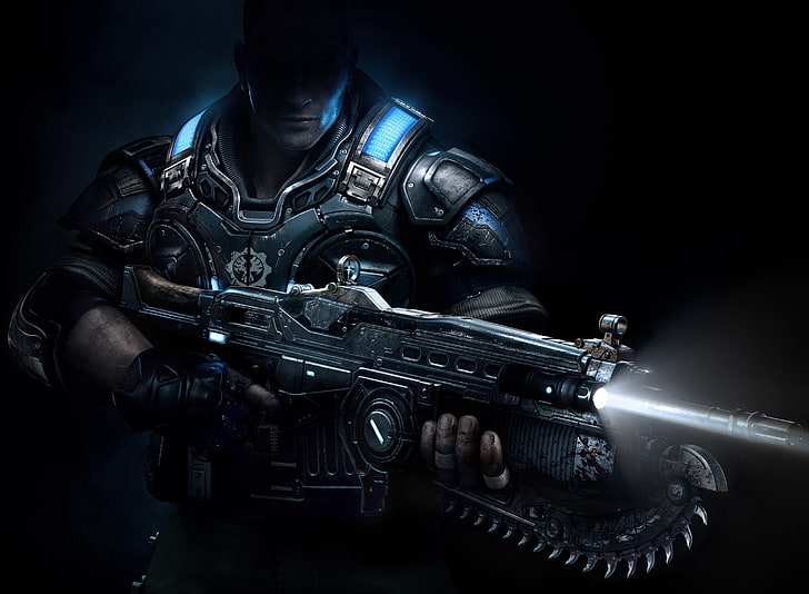 Gears of War, video games, weapon, fantasy weapon, render, Gears of War 4, HD wallpaper