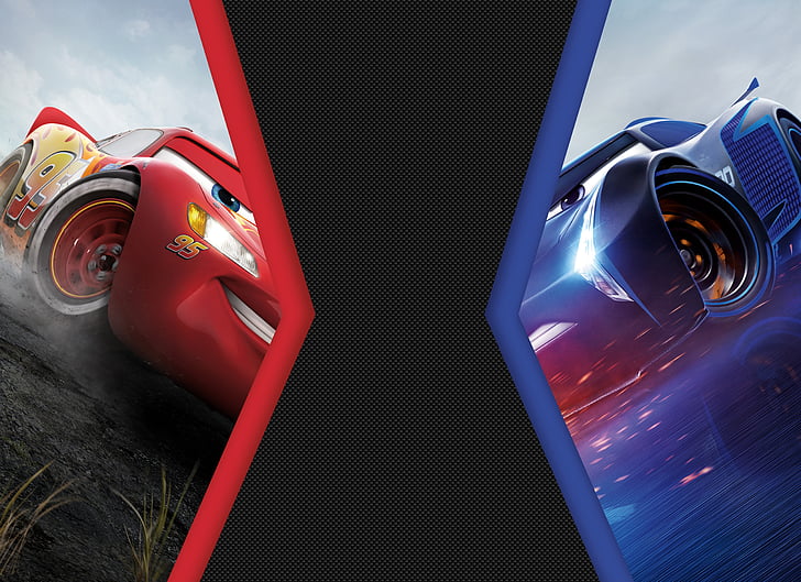 Disney Pixar's Cars digital wallpaper, Lightning McQueen, Jackson Storm, HD wallpaper