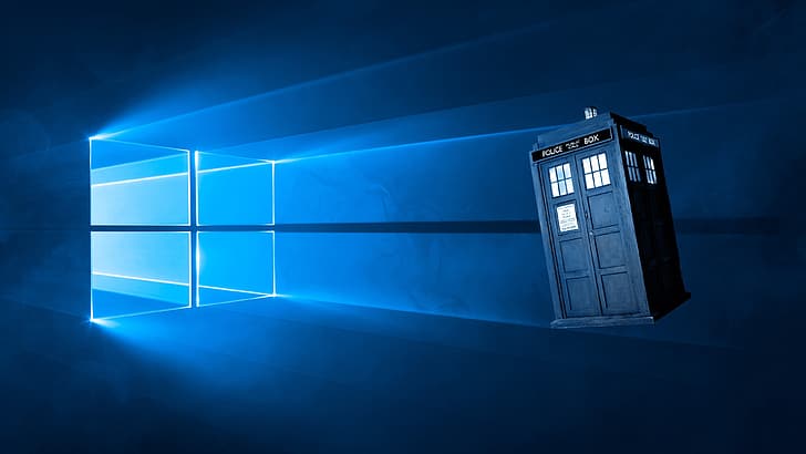 windows, blue background, Windows 10 HD wallpaper