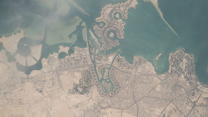 doha, qatar, middle-east, middle east, space photography, nasa