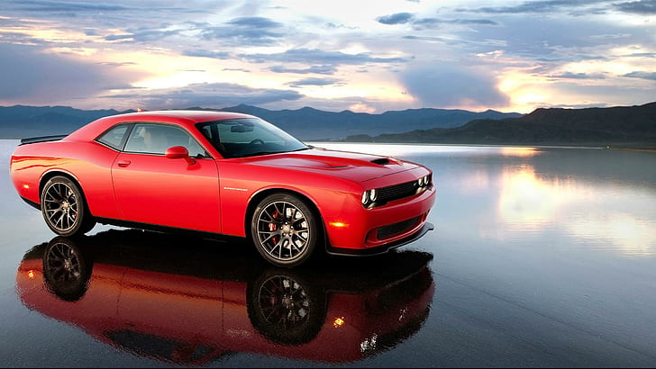 2015 Dodge Challenger SRT, red coupe, cars