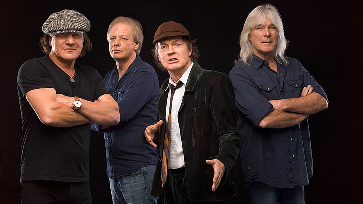 acdc, group of people, men, looking at camera, portrait, arms crossed