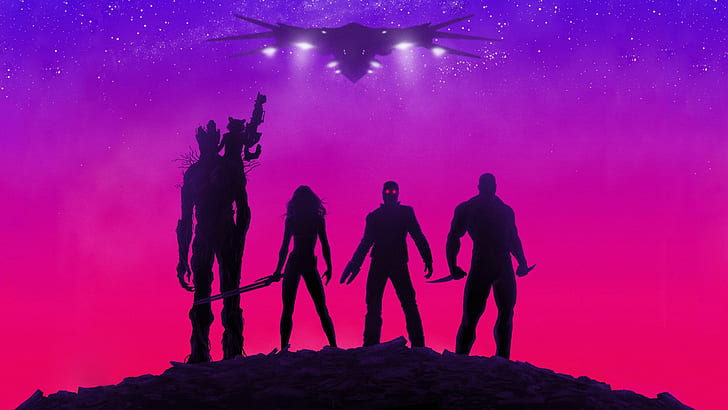Guardians of the Galaxy Marvel Purple HD, movies, HD wallpaper