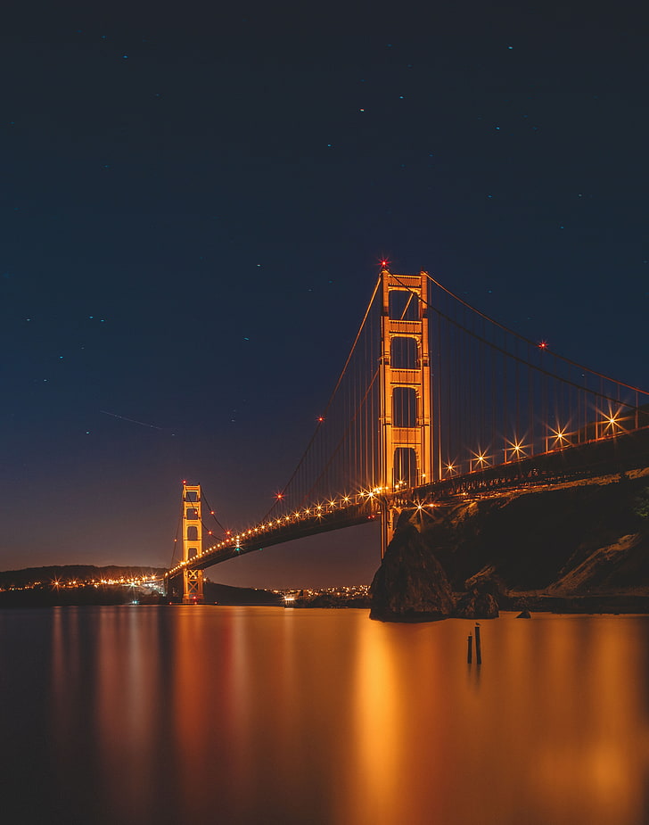 Night, 4K, Golden Gate Bridge, San Francisco, San Francisco Bridge, HD wallpaper