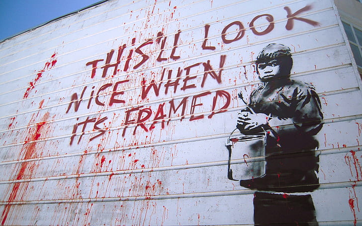 Banksy Graffiti HD, digital/artwork, HD wallpaper