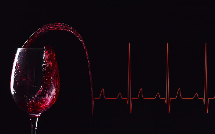 wine glass and red wine wallpaper, lines, glass of wine, electrocardiogram, HD wallpaper