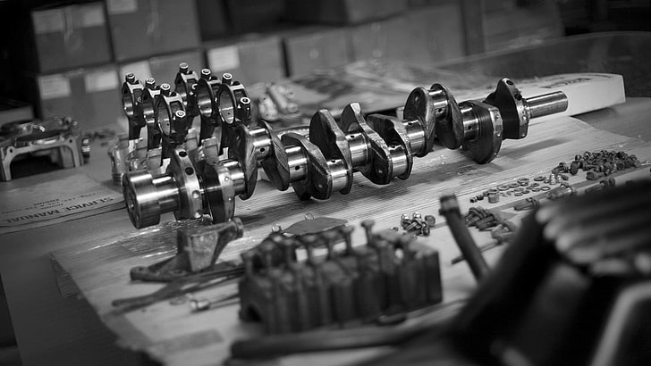 silver crankshaft, engine, spare parts, the piston, rod, the crankshaft