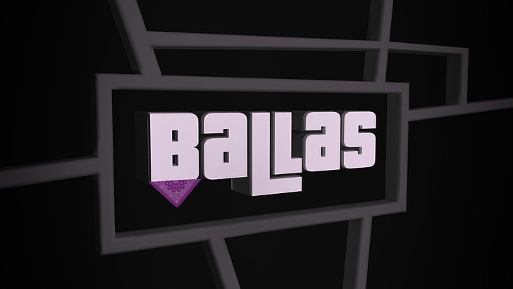 Bailas logo, Ballas, Grand Theft Auto San Andreas, 3D, communication, HD wallpaper
