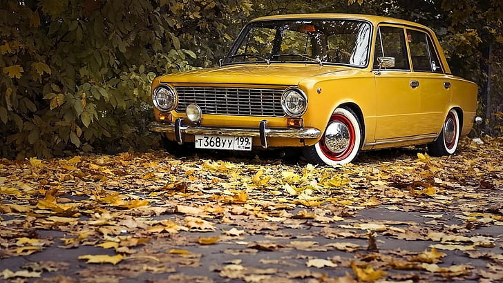 VAZ, Murat 124, LADA, Russian cars, VAZ 2101, old car, nature, HD wallpaper