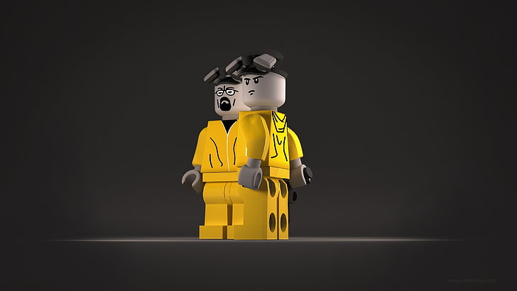 two Lego mini figs, Breaking Bad, representation, studio shot