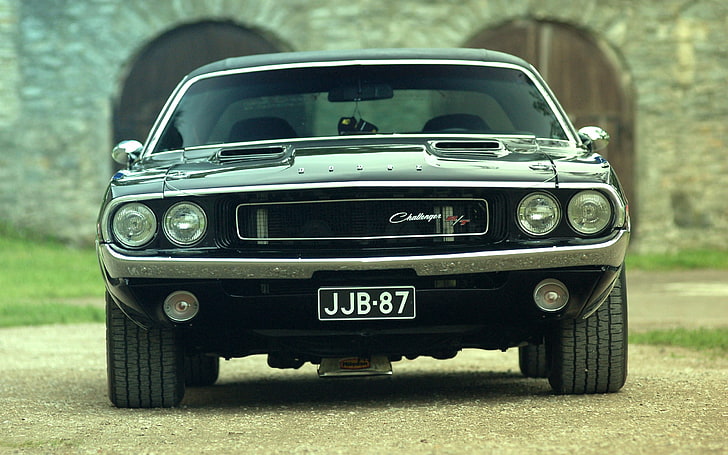 Challenger RT Muscle Car, black car, Cars, Other, mode of transportation, HD wallpaper