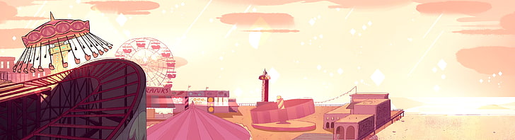 Steven Universe, cartoon, multiple display, red, nature, sunlight