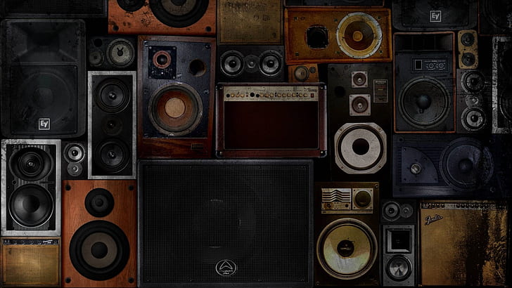 music audio speakers objects 1920x1080  Entertainment Music HD Art