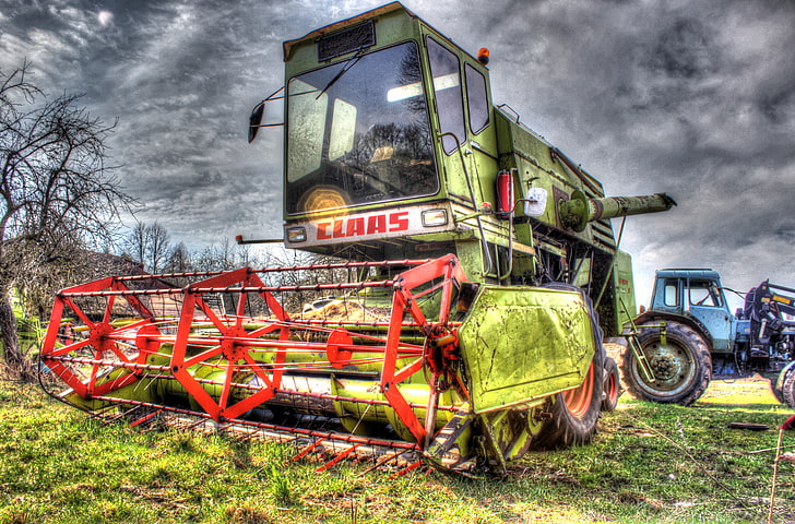 HDR, tractors, combine harvesters, Claas, Belarus, MTZ, mode of transportation, HD wallpaper