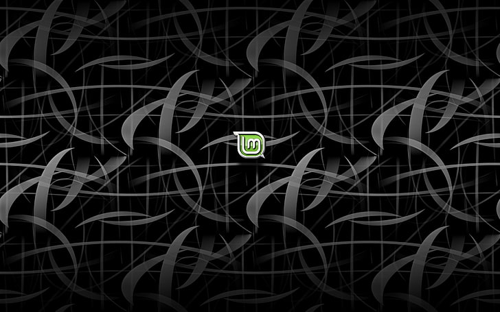 black and gray digital wallpaper, linux, gnu, linux mint, logo, HD wallpaper