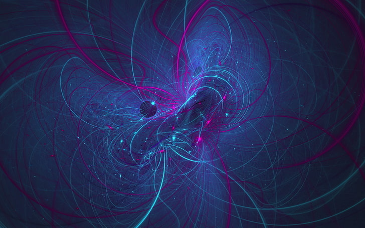 purple and blue abstract painting, fractal, digital art, indoors