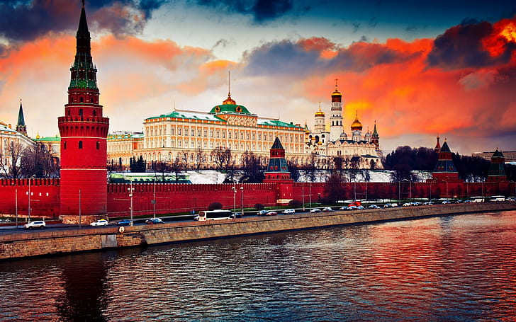 Moscow, Russia, Kremlin, city, HD wallpaper