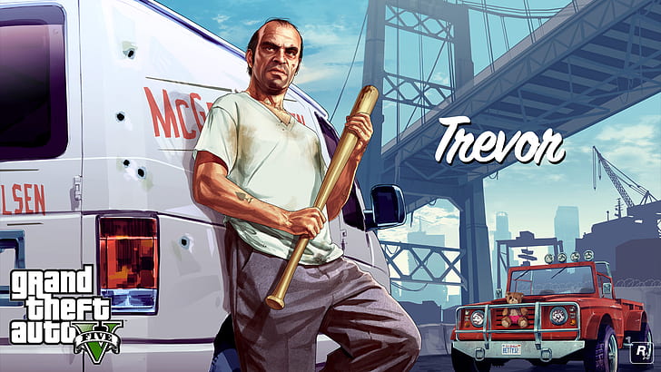 Grand Theft Auto GTA Baseball Bat HD, trevor grand theft auto 5 game, HD wallpaper