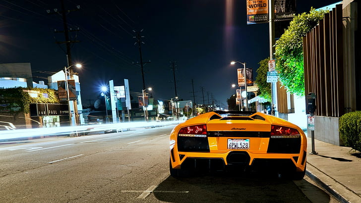 car, Lamborghini, Lamborghini Murcielago, yellow cars, California