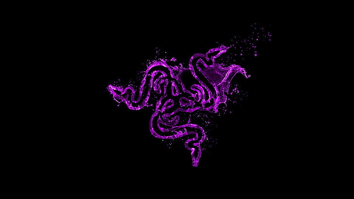 pink Razer logo, video games, computer, digital art, shapes, minimalism