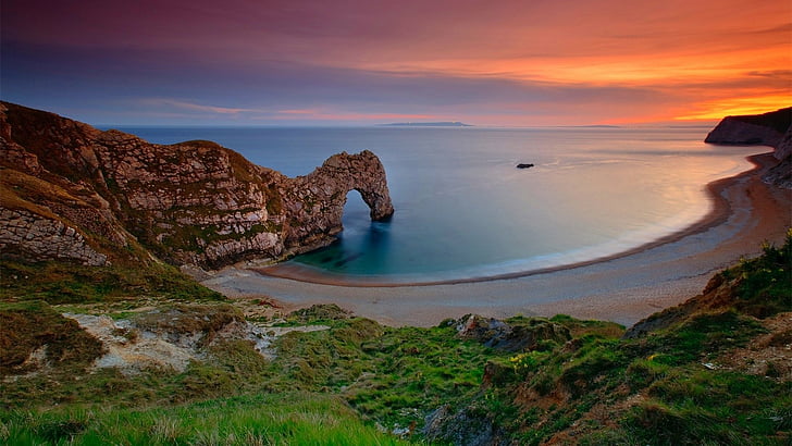 Earth, Durdle Door, Arch, Beach, Coastline, Dorset, England, HD wallpaper