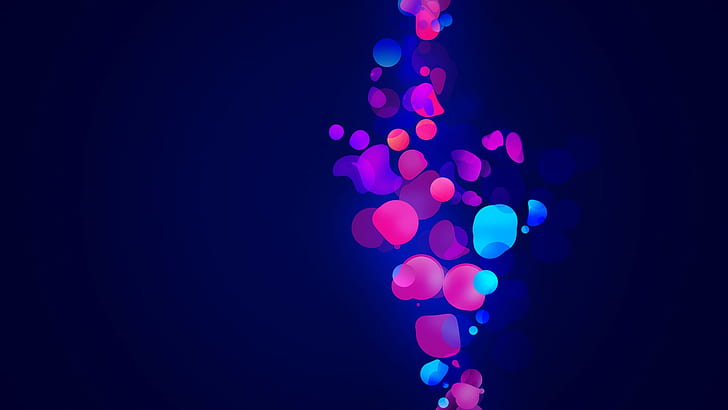 abstract, digital art, shapes, simple background, blue background
