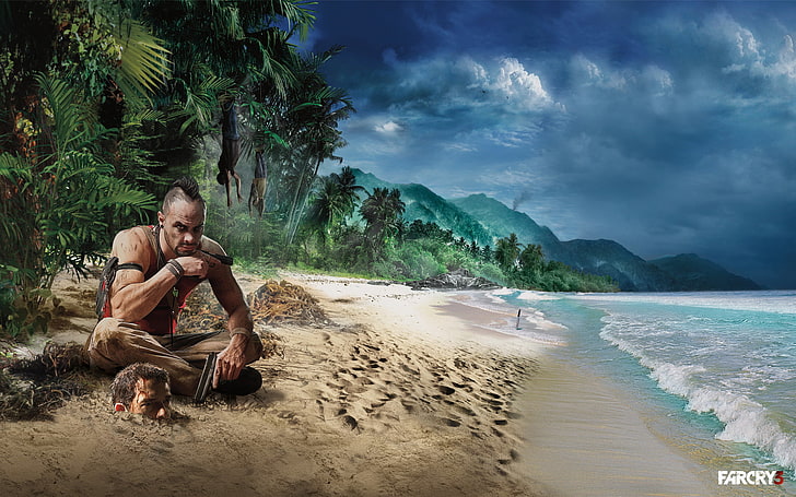 Far Cry 5 wallapper, wave, beach, the sky, palm trees, far cry 3, HD wallpaper