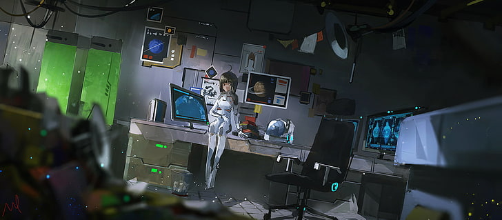 girl wearing white dress anime character, anime girls, digital art, HD wallpaper