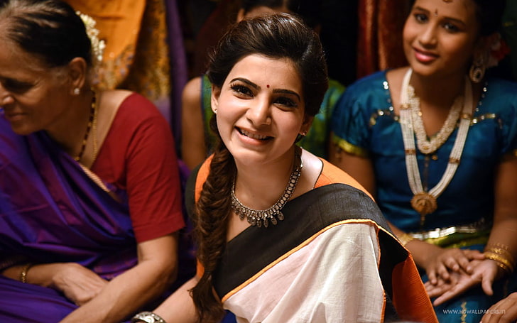 Samantha Tamil Movie Actress, women, smiling, happiness, group of people, HD wallpaper