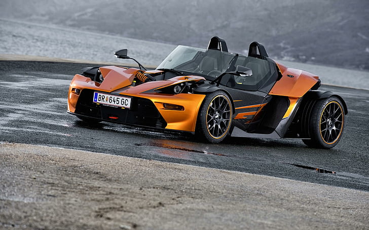 2014 KTM X Bow GT, black and orange two seat car, cars, other cars, HD wallpaper