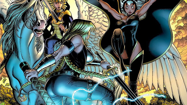 Marvel X-Men character illustration, comics, Storm (character)