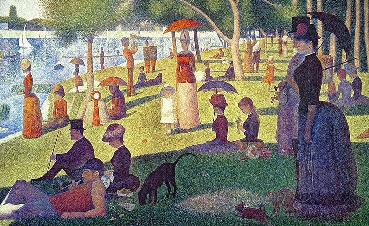 Sunday Afternoon, A Sunday Afternoon on the Island of La Grande Jatte painting by Georges Seurat, HD wallpaper