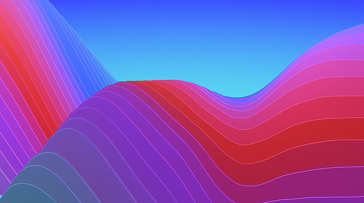 Wavy Design, Artistic, Abstract, Blue, Colorful, Purple, Modern, HD wallpaper