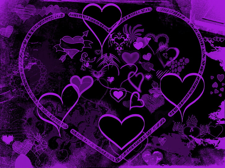 HD wallpaper: artistic, heart, purple | Wallpaper Flare