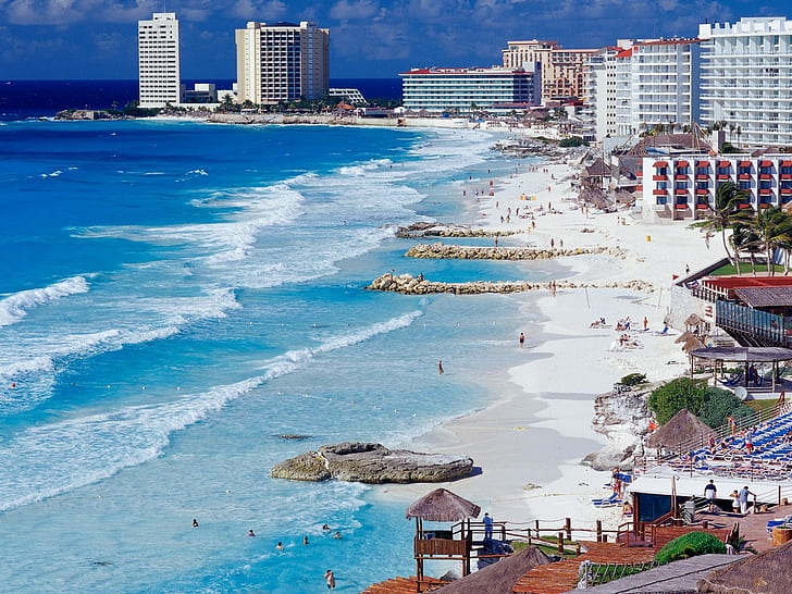 Cancun Shoreline Mexico, HD wallpaper
