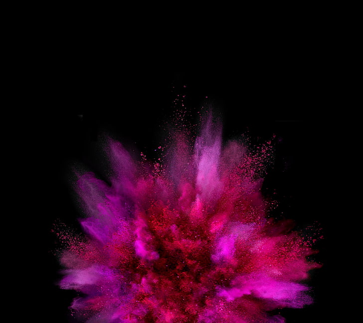 pink powder explosion digital wallpaper, the explosion, paint