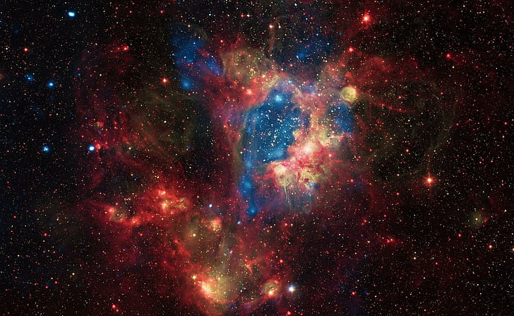 galaxy, universe, stars, spots, nebula, HD wallpaper