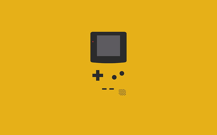 yellow Nintendo Color illustration, GameBoy, minimalism, video games