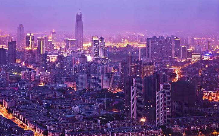 Cities, Tianjin, China, Night, HD wallpaper