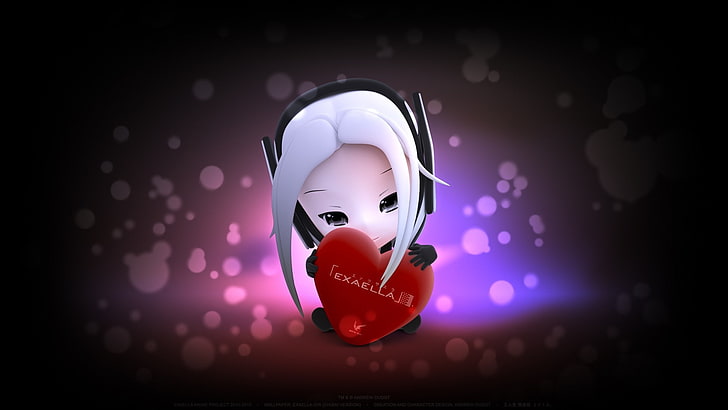 heart, white hair, original characters, no people, technology, HD wallpaper