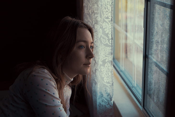 look, actress, window, Saoirse Ronan, Stockholm, Pennsylvania, HD wallpaper