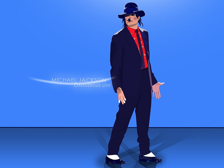 Michael Jackson Dangerous Live, one person, standing, blue, full length, HD wallpaper