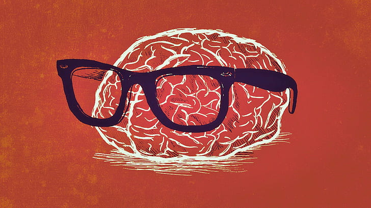 brain, Glasses, Nerds