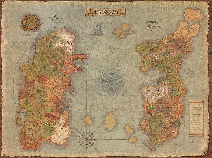 World of Warcraft, cartography, map, HD wallpaper