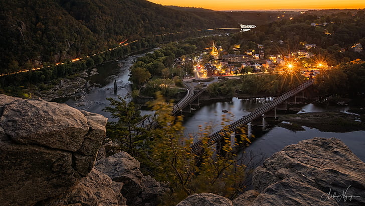 the city, Sunset, Harpers Ferry