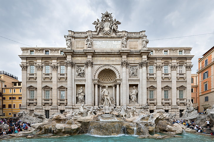Trevi Fountain, Rome, the building, sculpture, architecture, rome - Italy, HD wallpaper
